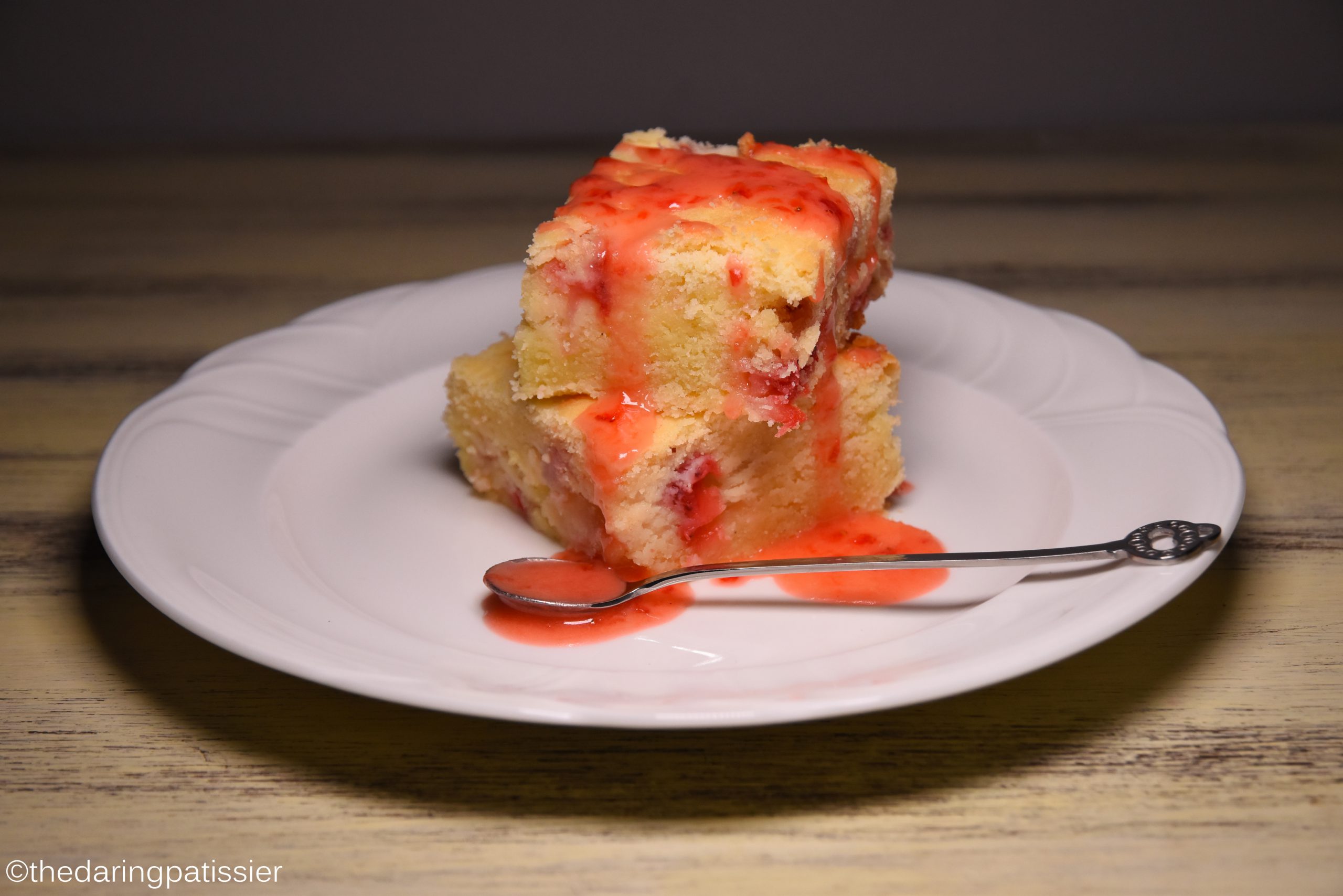 Blondies limone e fragola